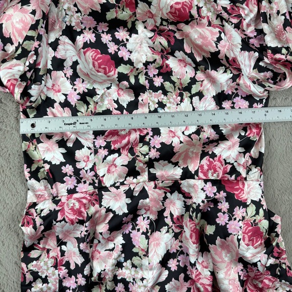 NWT Bardot Floral Mini Dress Ruffle Samara‎ Rose Party Cocktail Black Pink S - Picture 6 of 15